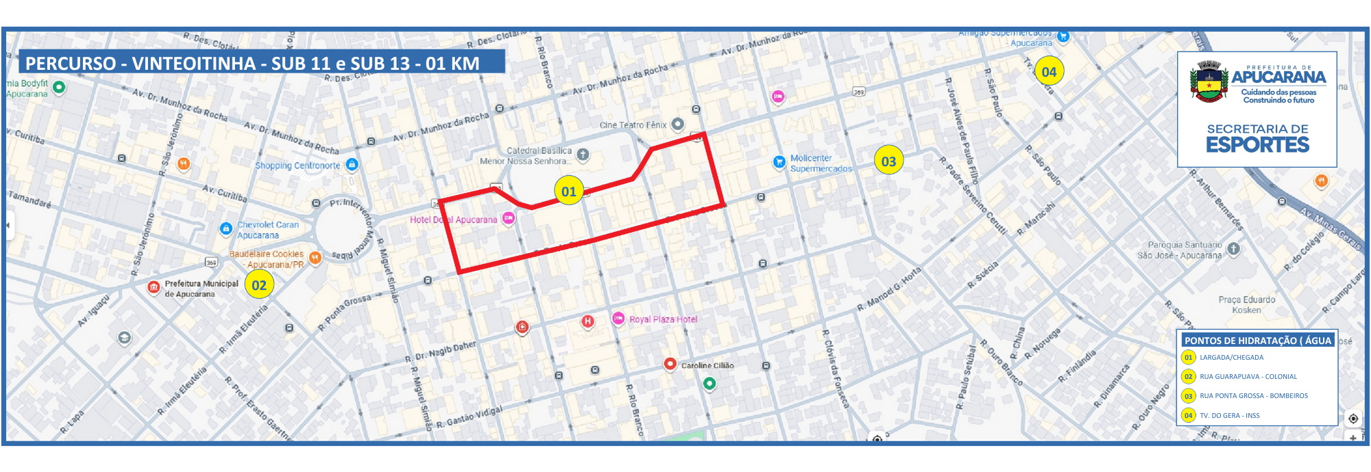 Percurso Sub 11 e Sub 13