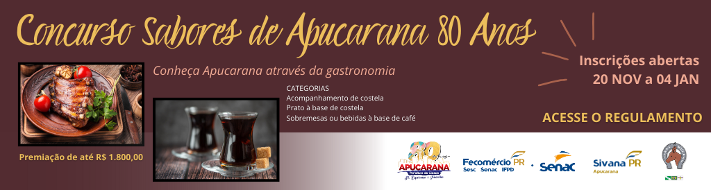 BANNER SITE - CONCURSO SABORES DE APUCARANA – 80 ANOS - 05 12 2023