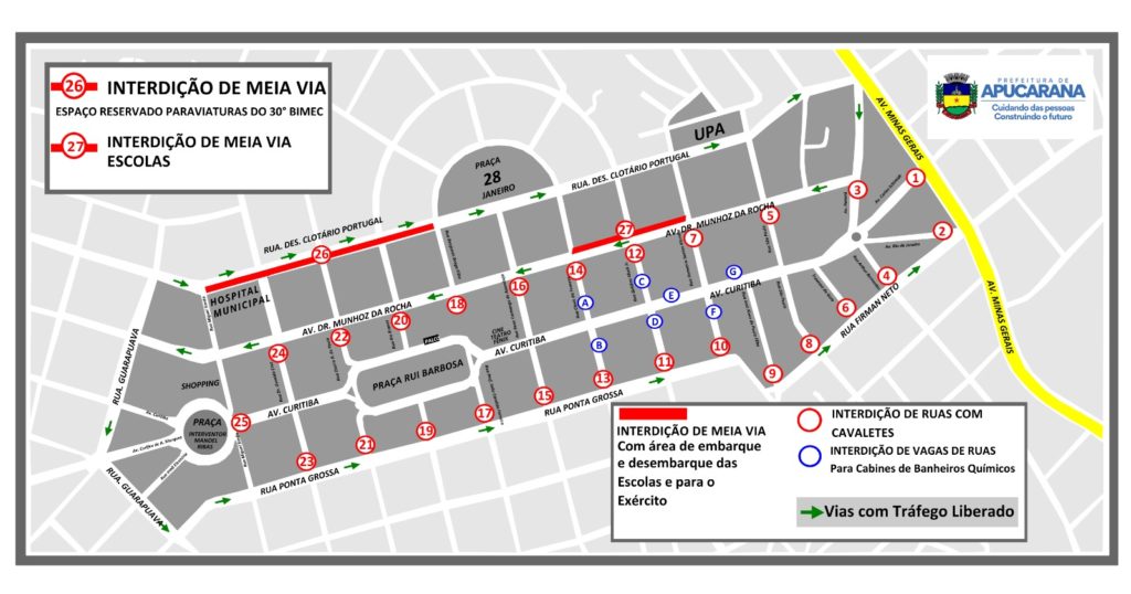 Mapa trânsito entorno do desfile